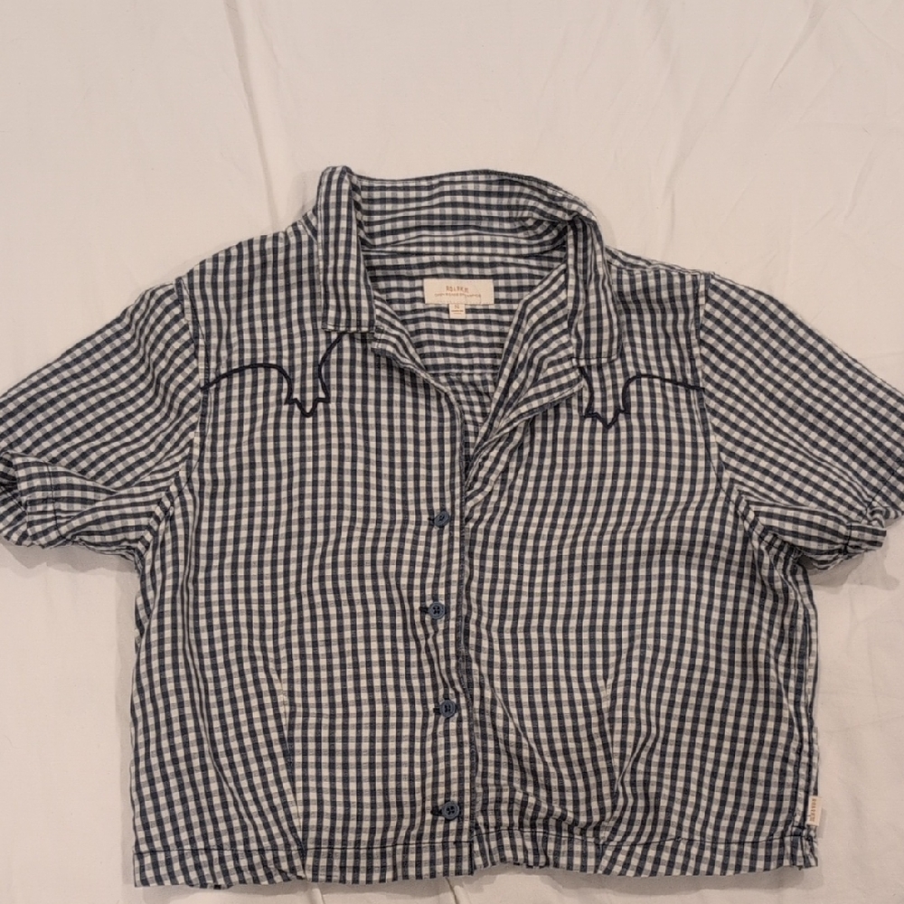 Roark Navy and White Checkered Casual Shirt